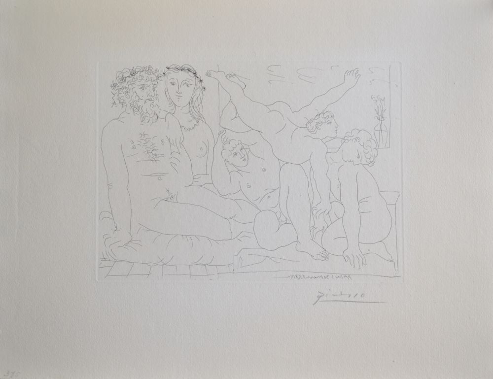 Gravure Picasso - Famille de Saltimbanques (B163 Vollard)