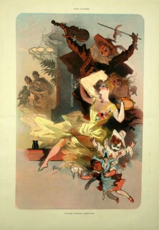 Lithographie Cheret - Fantaisie  Parisienne