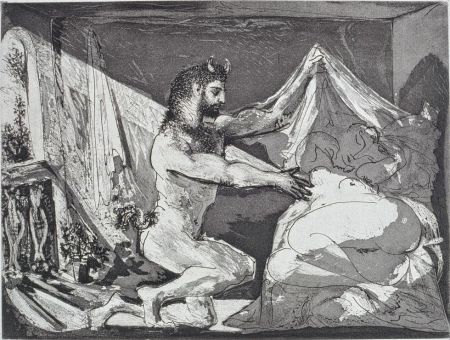 Eau-Forte Et Aquatinte Picasso - Faune dévoilant une femme