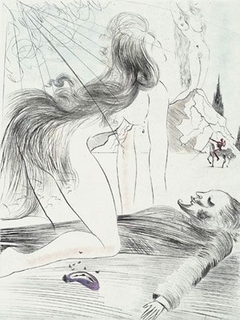 Gravure Dali - Femme a Genoux (Kneeling Woman)