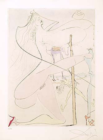 Gravure Dali - Femme a la Bequille (Woman with Crutch)