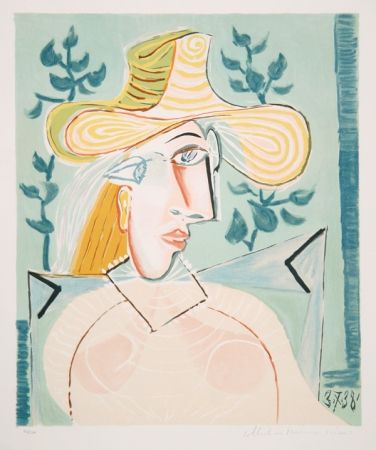 Lithographie Picasso - Femme a la Collerette