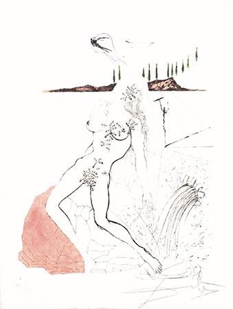 Gravure Dali - Femme a la Fontaine (Woman at the Fountain)