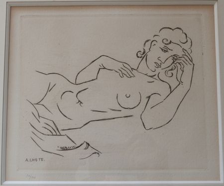 Gravure Lhote - Femme allongée