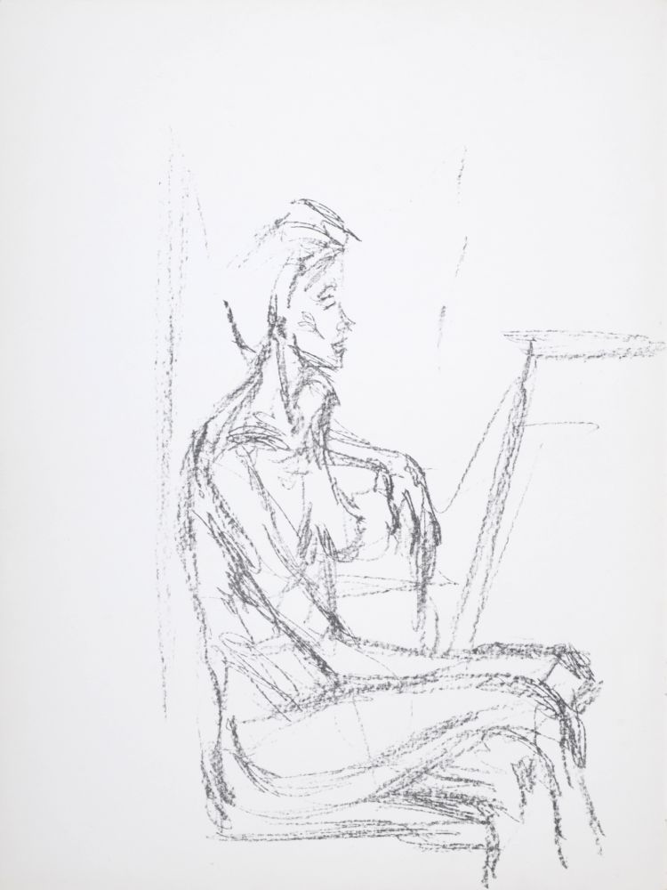 Lithographie Giacometti - Femme assise, 1961