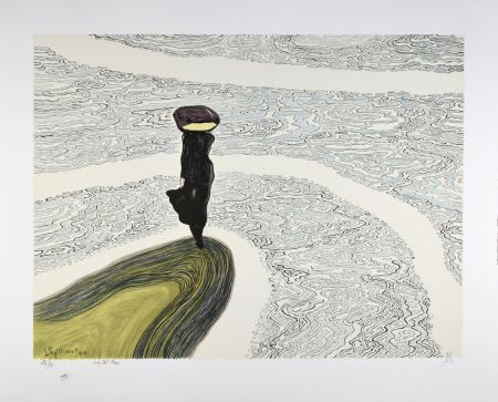 Lithographie Spilliaert - Femme au bord de l'eau, 1910 | Woman at the Shoreline, 1910