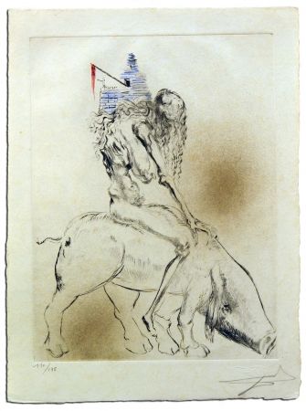 Gravure Dali - Femme Au Cochon, from Faust 