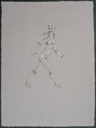 Gravure Fini - Femme au masque