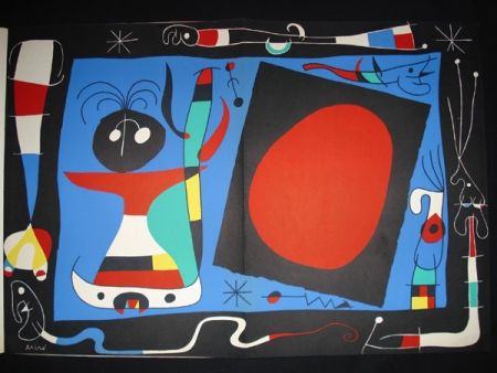 Lithographie Miró - Femme au Miroir