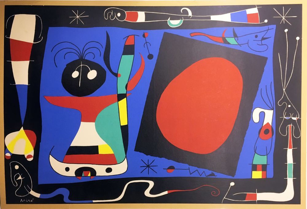 Lithographie Miró - FEMME AU MIROIR (1956)