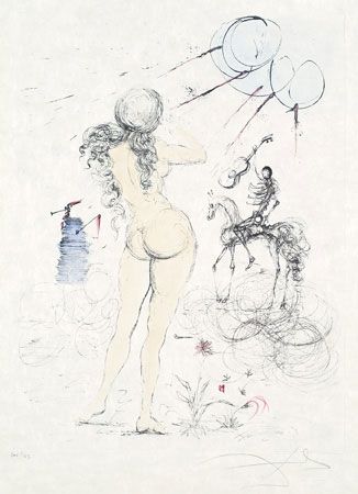 Gravure Dali - Femme, Cheval et la Mort (Woman, Horse and Death)