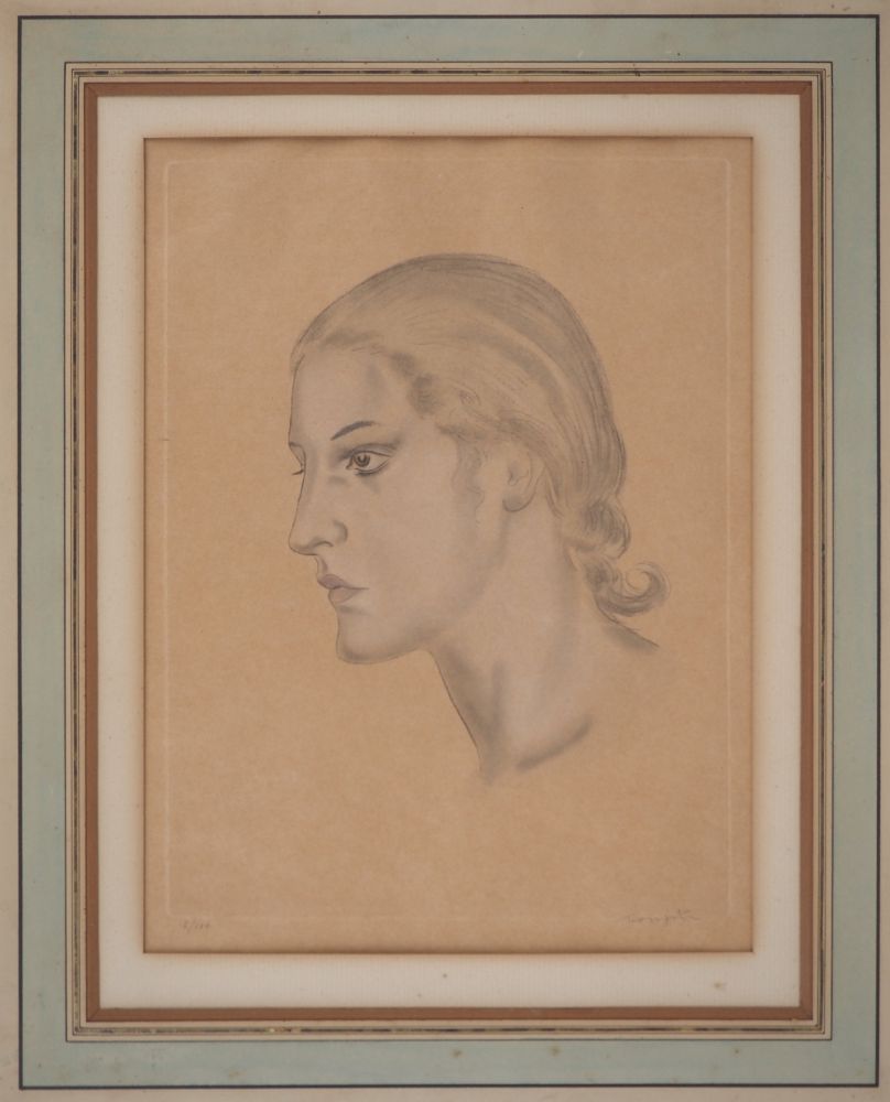 Eau-Forte Foujita - Femme de profil