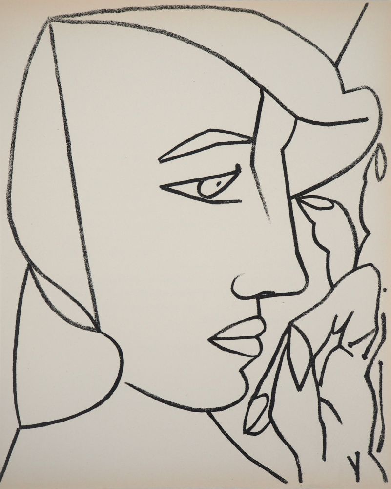 Lithographie Gilot - Femme de profil