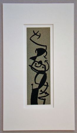 Pochoir Miró - Femme et Oiseau I