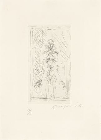 Gravure Giacometti - Femme nue de face à mi-corps