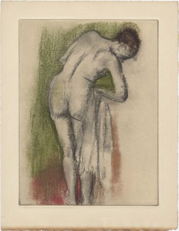 Eau-Forte Et Aquatinte Degas - Femme nue debout à sa toilette (vers 1880-1890)