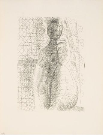 Gravure Picasso - Femme nue, la jambe pliée (Suite Vollard 8)