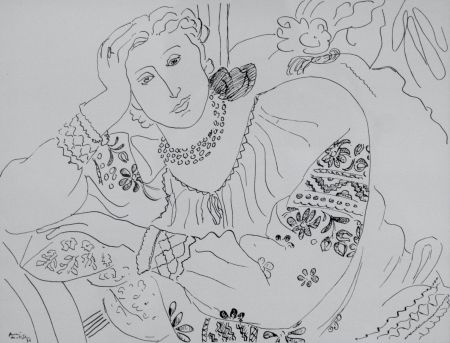 Lithographie Matisse - Femme sur chaise longue