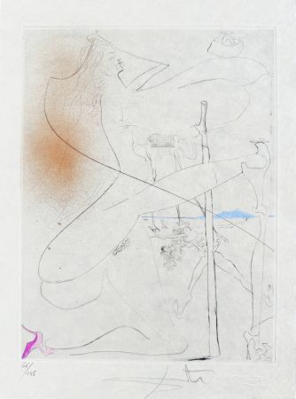 Gravure Dali - Femme à le béquille