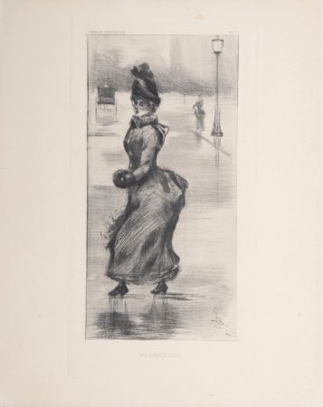 Pointe-Sèche Boutet - Femme élégante, Promenade à Paris, c. 1890