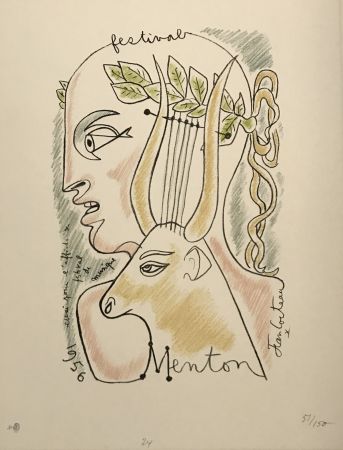 Lithographie Cocteau - Festival de Musique Menton