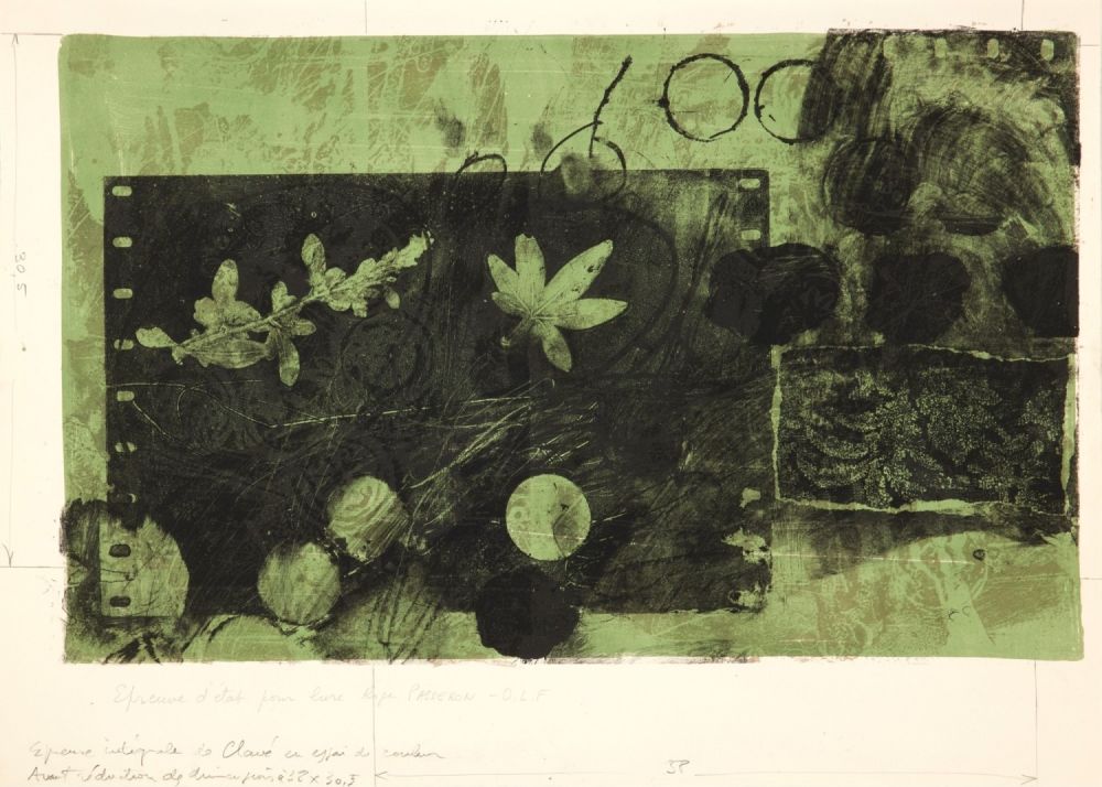 Lithographie Clavé - Feuille verte