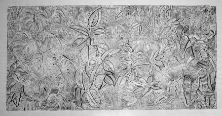 Linogravure Larrouturou - Feuilles