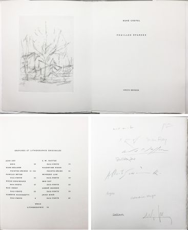 Livre Illustré Giacometti - FEUILLES ÉPARSES (Avec 14 gravures de Arp, Miro, Ernst, Man Ray, Masson, etc.) 1965.