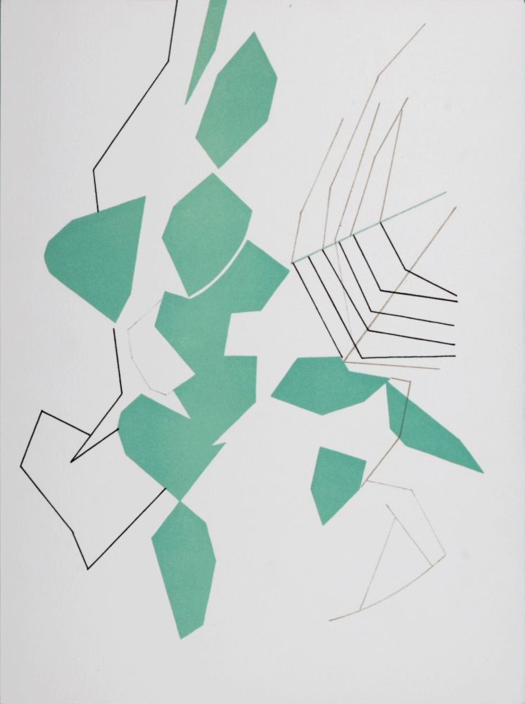 Lithographie Beaudin - Feuilles évadées, 1972