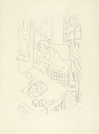 Lithographie Matisse - Figure dans un intérieur