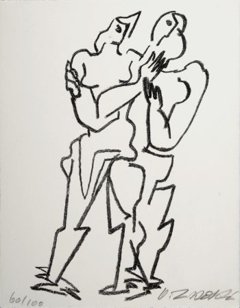 Lithographie Zadkine - Figures, 1967 - Hand-signed!