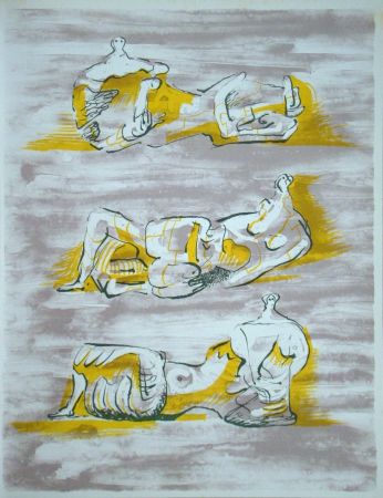 Lithographie Moore - Figures allongées