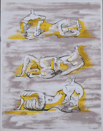 Lithographie Moore - Figures allongées, 1971