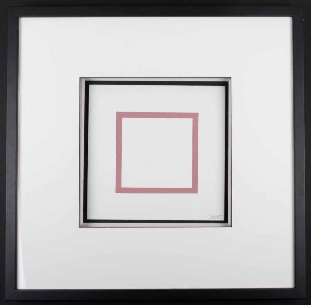 Sérigraphie Lewitt - Five Geometric Figures in Five Colors, Plate #4, 1986 - Hand-signed & framed