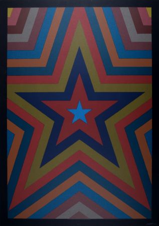 Sérigraphie Lewitt - Five Pointed Star with Color Bands