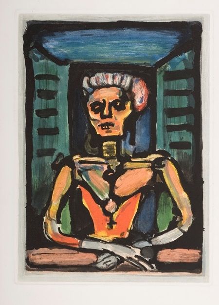 Aquatinte Rouault - Fière, autant qu' un vivant, da sa noble stature...