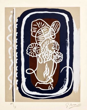 Gravure Sur Bois Braque - Fleurs blanches