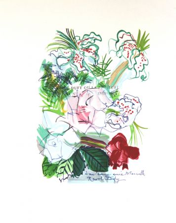 Lithographie Dufy - Fleurs Peintes en Maniere de Dedicace