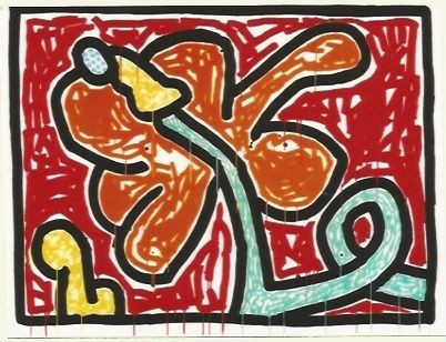 Sérigraphie Haring - Flower # 5