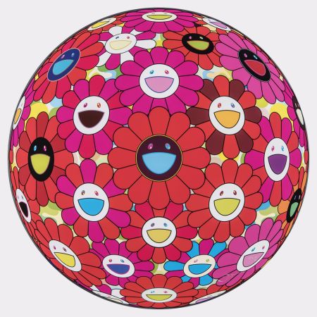 Offset Murakami - Flower Ball (3D) Red, Pink, Blue