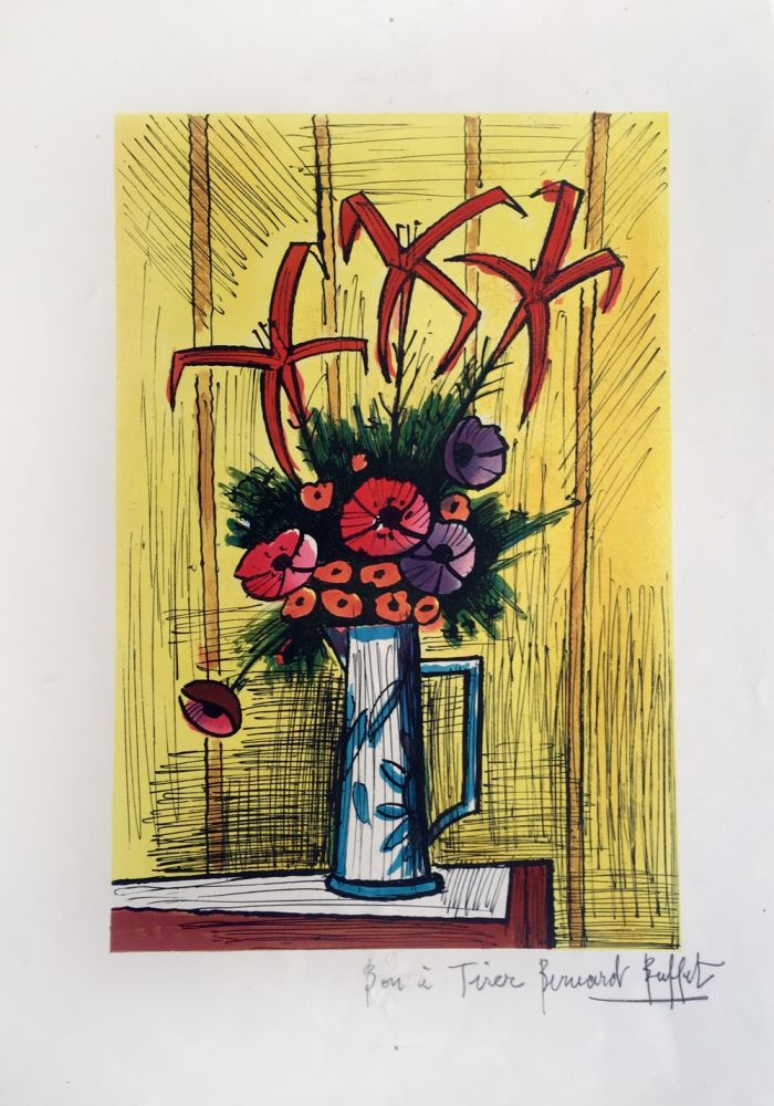 Lithographie Buffet - Flower Bouquet