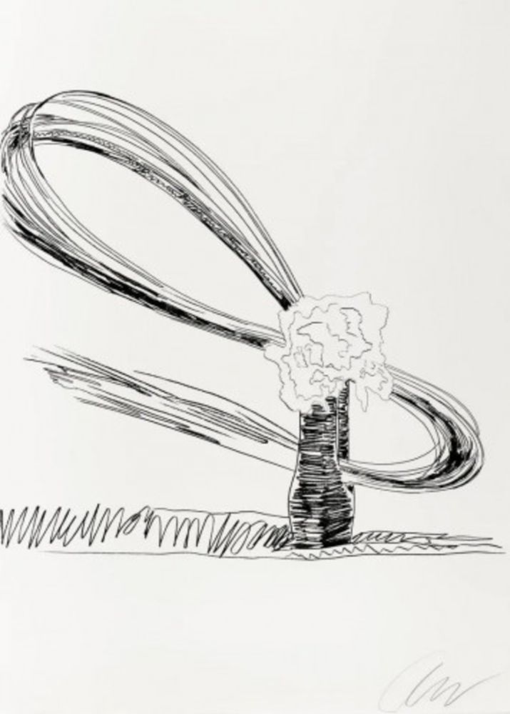 Sérigraphie Warhol - Flowers (Black and White)