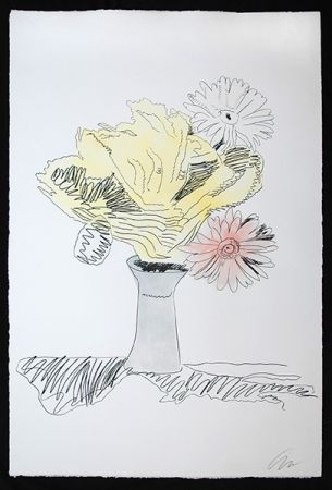 Sérigraphie Warhol - Flowers (Hand-Colored)