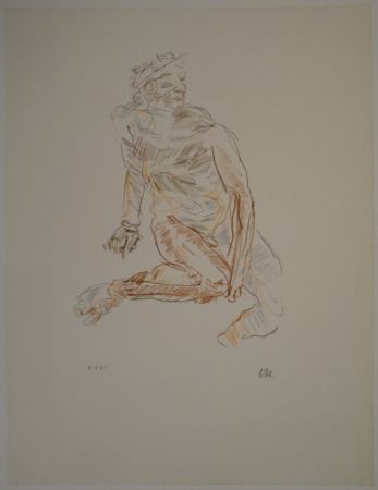 Lithographie Kokoschka - Flussgott