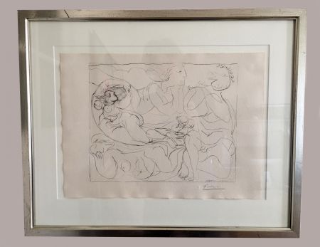 Lithographie Picasso - Flûtiste et trois Femmes nues' de la 'Suite Vollard', 1932