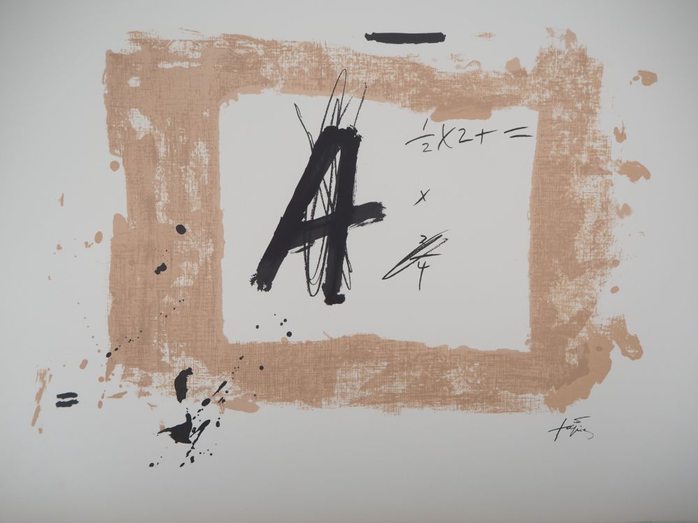 Lithographie Tàpies - Formules, Errances mathématiques