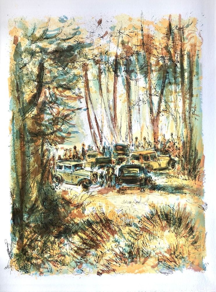 Lithographie Steinlen - Forêt voisine