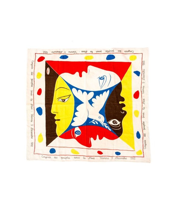 Sérigraphie Picasso - Foulard Pour Le Festival Mondial De La Jeunesse Et Des Etudiants Pour La Paix, 1951