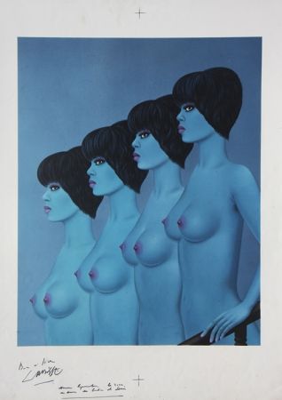 Lithographie Labisse - Four Nudes Descending Stairs (BAT)