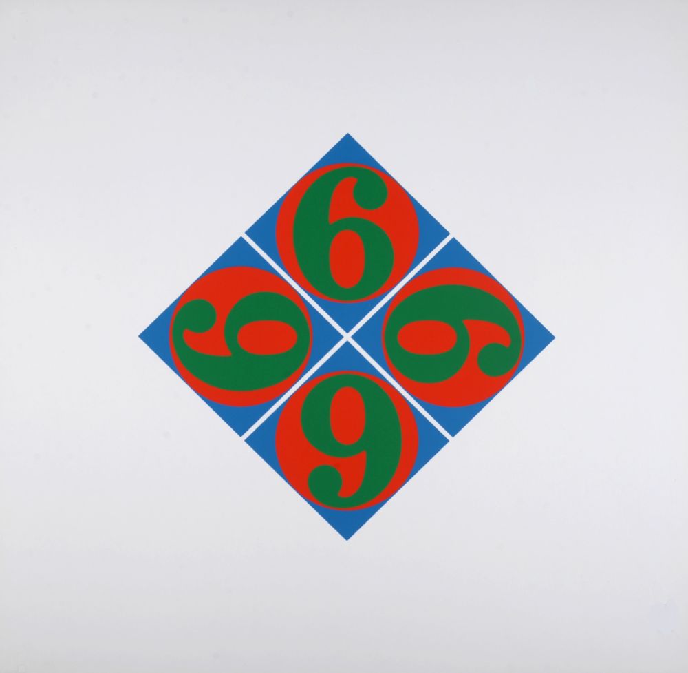 Sérigraphie Indiana - Four Sixes, 1969 - hand-signed